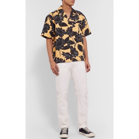 NWT Jacquemus Jean Camp-Collar Printed 100% Cotton Shirt Floral Yellow Print 50 - Picture 9 of 15